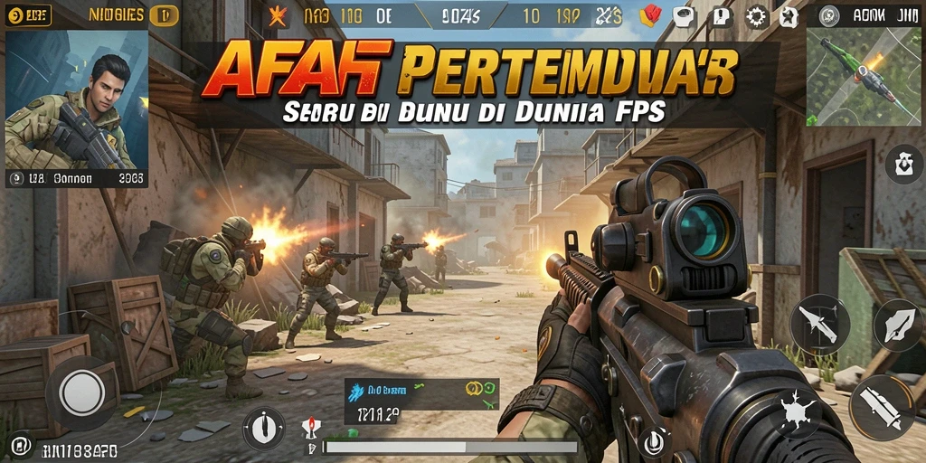 Tangkapan layar utama AFAF menunjukkan aksi seru dalam pertempuran FPS.