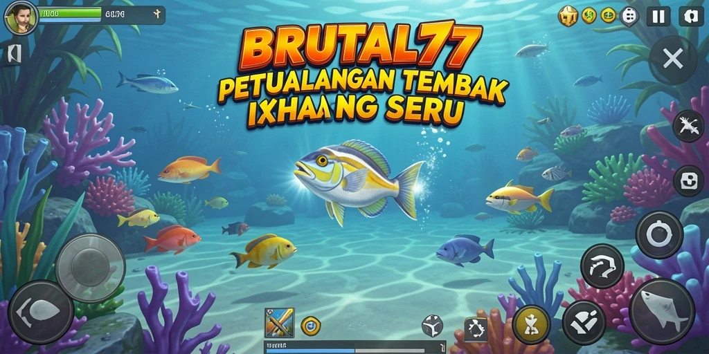 Gameplay seru dalam BRUTAL77 dengan aksi tembak ikan.