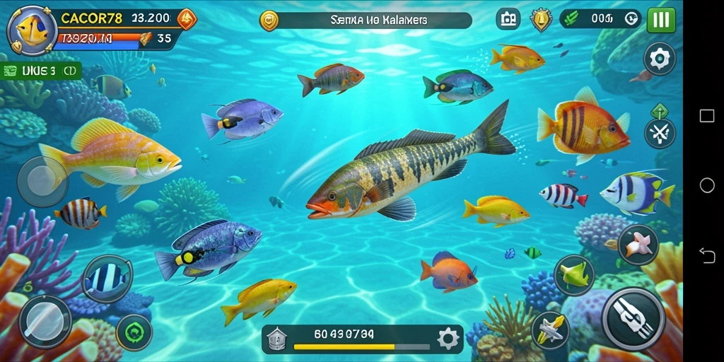 Tangkapan layar utama CACOR78 dengan gameplay menembak ikan yang seru.