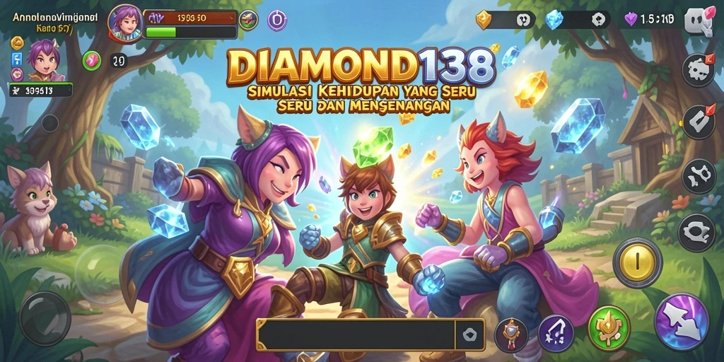 Tampilan gameplay seru dalam DIAMOND138 yang menampilkan interaksi karakter.
