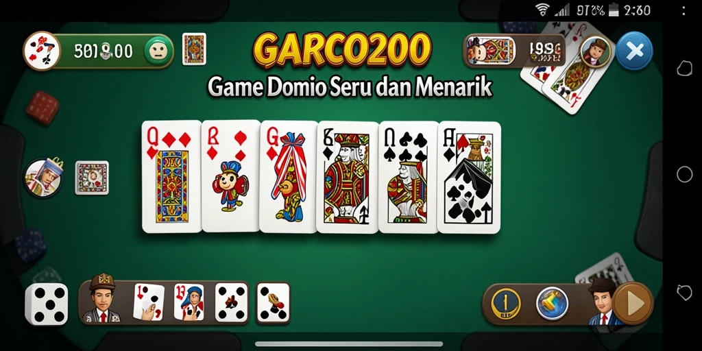 Screenshot GARCO200 menampilkan permainan Domino yang seru dan interaktif.