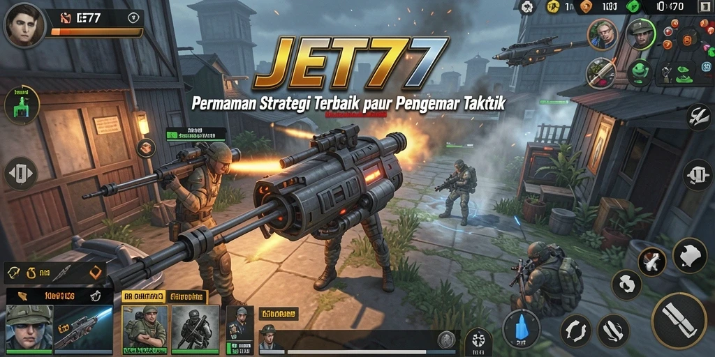Screenshot gameplay JET77 menampilkan aksi strategi dan taktik yang mendebarkan.