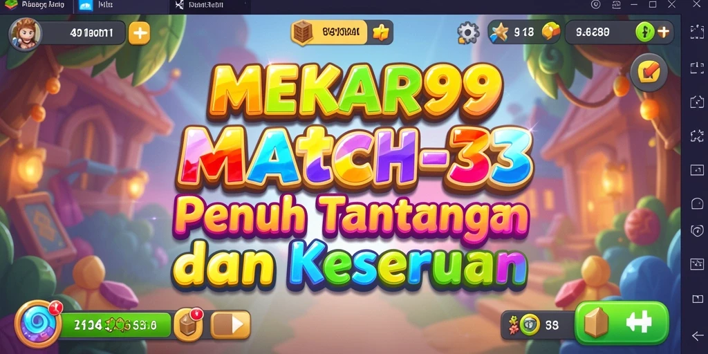 Gameplay seru MEKAR99 dengan teka-teki Match-3 yang menantang.