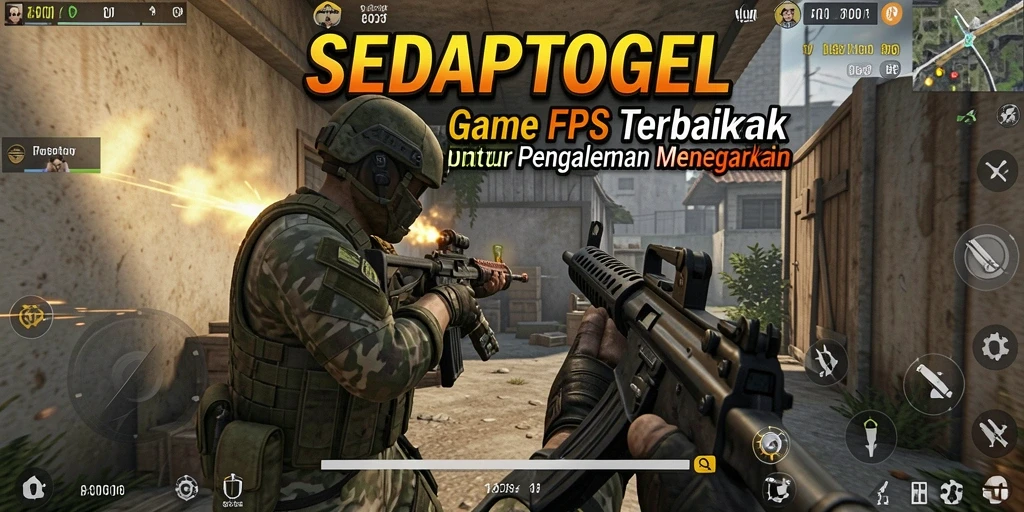 Screenshot gameplay SEDAPTOGEL dengan aksi menegangkan di medan perang.